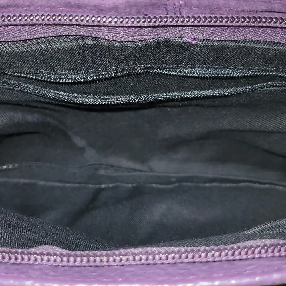 Vintage Purple Suede Clutch Bag Evening Hong Kong Made EUC FDO Zipper